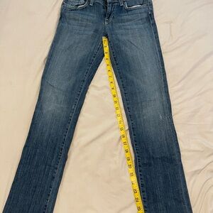 7 for All Mankind Roxanne Classic Blue Straight Leg Women's Jeans Size 24